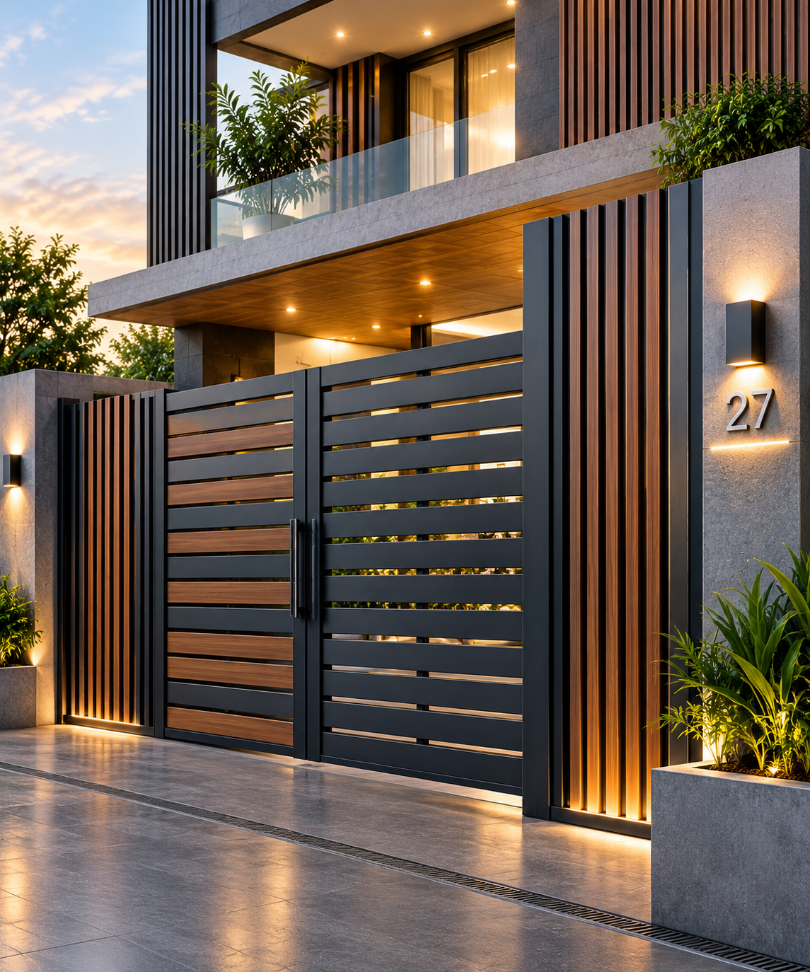Profile Panels for House Gates and Elevation